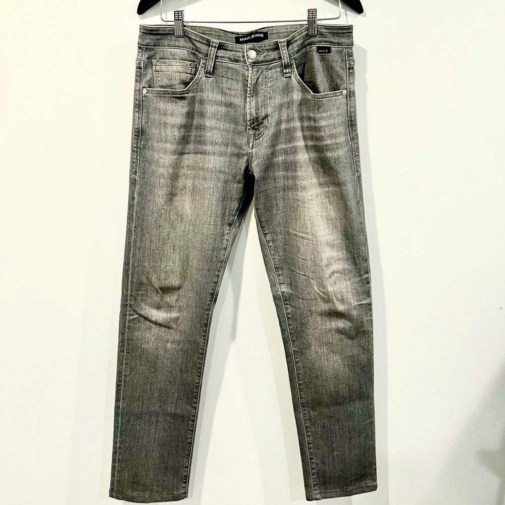 Mens Mavi Jake Slim Fit Jeans - Grey - Size 32x30